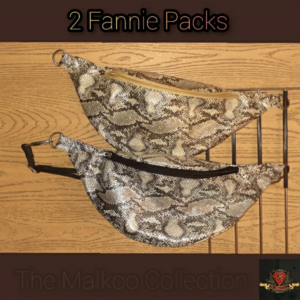 2 SET OF FAUX SNAKESKIN FANNIE PACKS